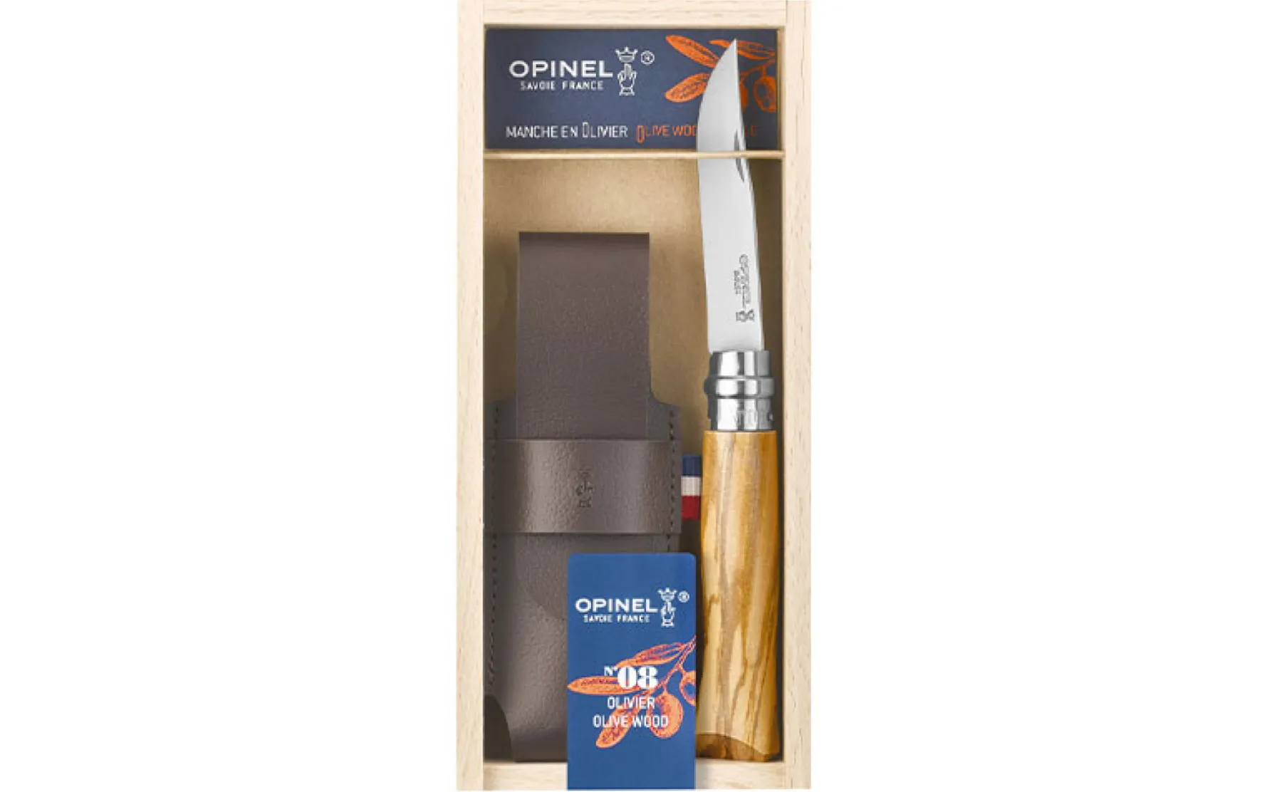 Opinel N°08 Olivier + étui New