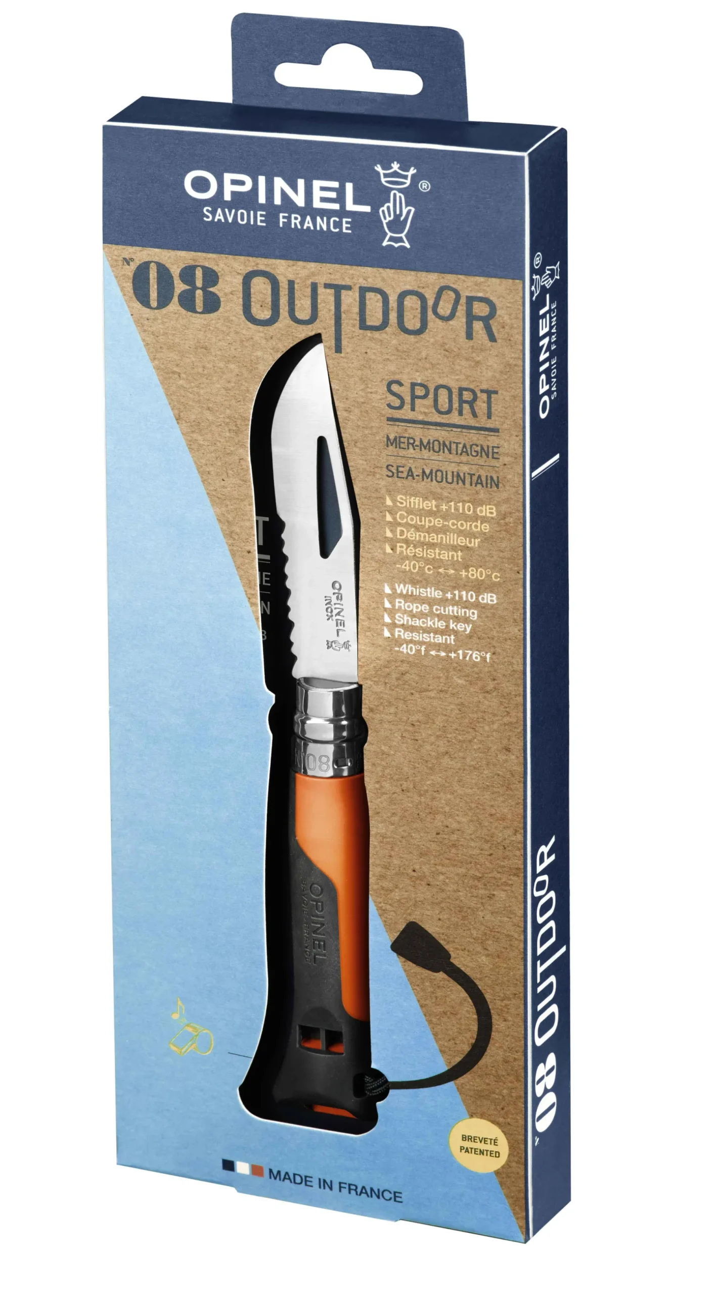 Opinel N°08 Outdoor Orange Clearance